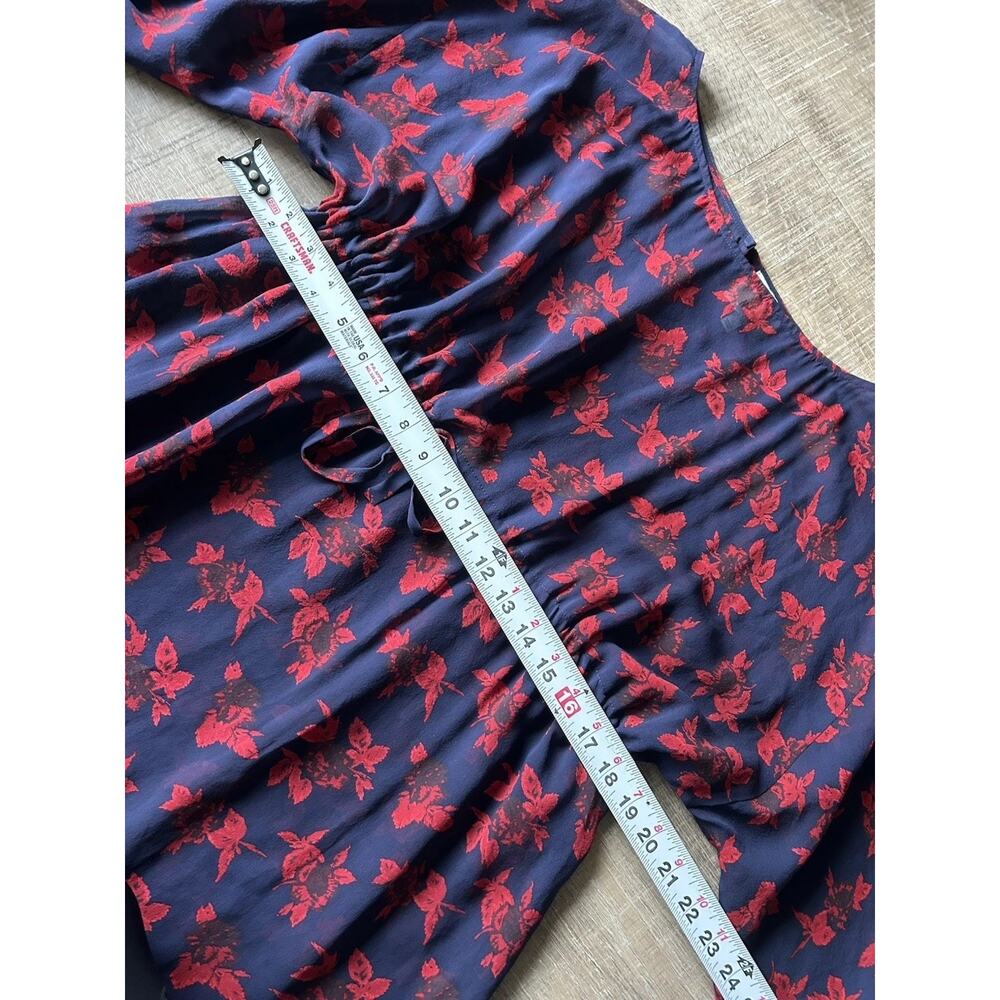 Madewell No. 6 100% Silk Floral Dress Womens 2Tie Waist Boho Midi - Picture 6 of 11